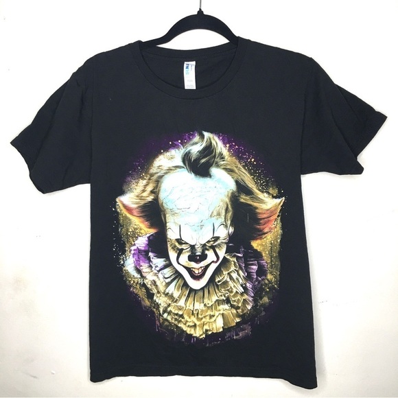 IT Pennywise Clown Evil Graphic T-Shirt Black Small - Picture 7 of 7